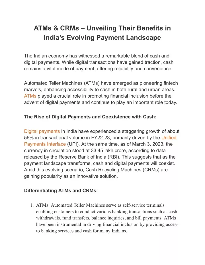 atms crms unveiling their benefits in india