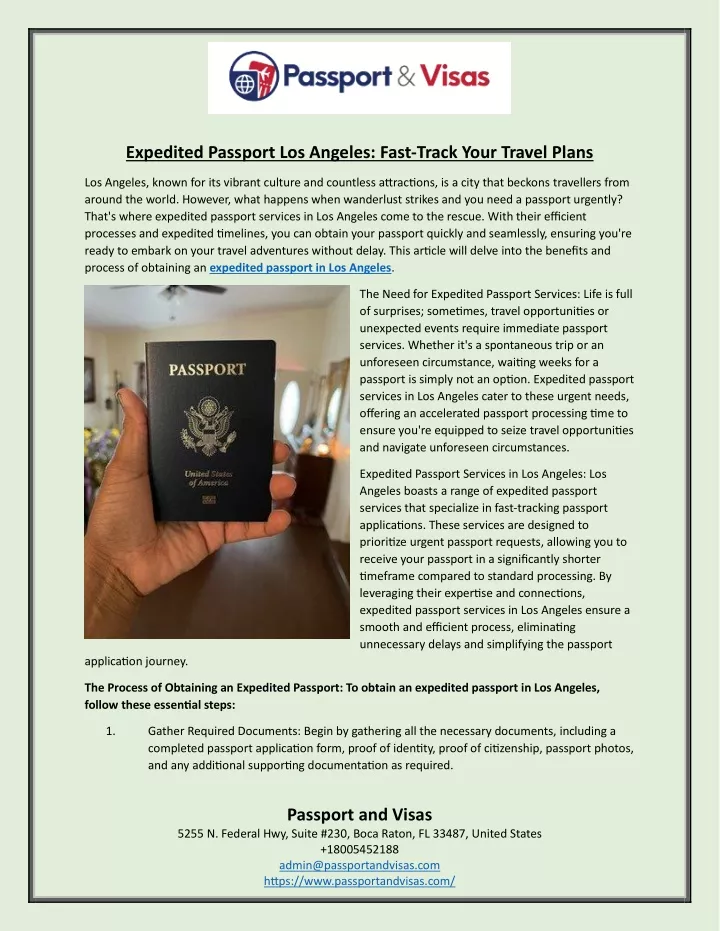 expedited passport los angeles fast track your