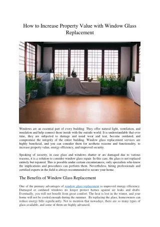 how to increase property value with window glass