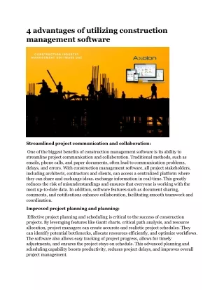 4 advantages of utilizing construction management