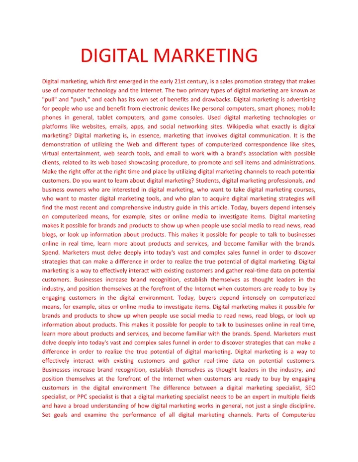 digital marketing