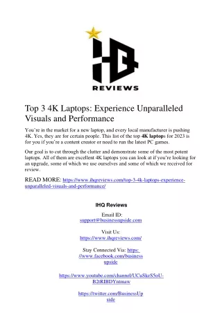 top 3 4k laptops experience unparalleled visuals