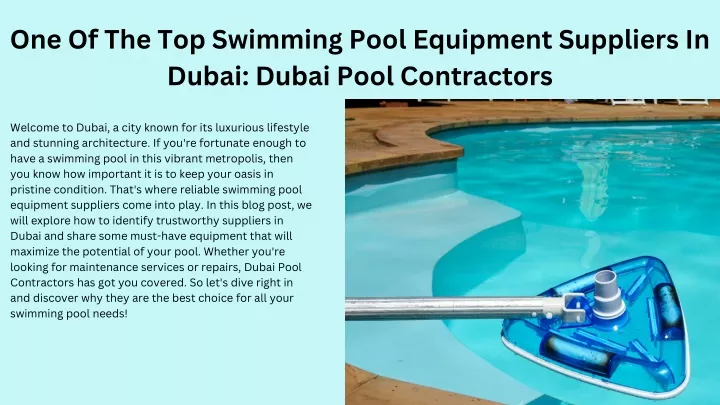 one of the top swimming pool equipment suppliers