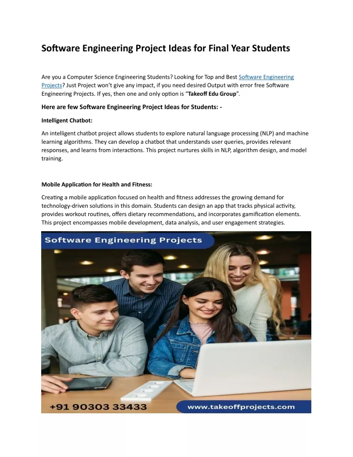 software engineering project ideas for final year