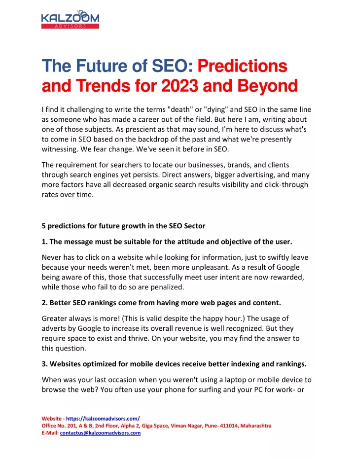 the future of seo predictions and trends for 2023