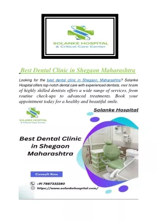Best Dental Clinic in Shegaon Maharashtra | Solanke Hospital