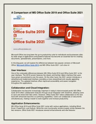 a comparison of ms office suite 2019 and office