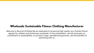 Wholesale Sustainable Clothing Manufacturers In USA At 40% Discount