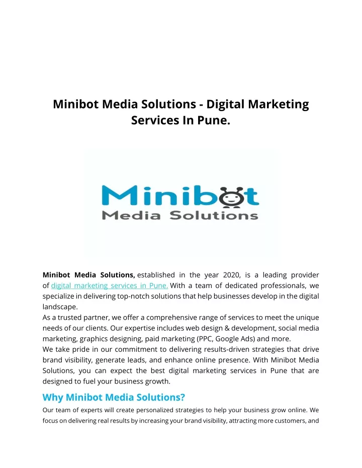 minibot media solutions digital marketing