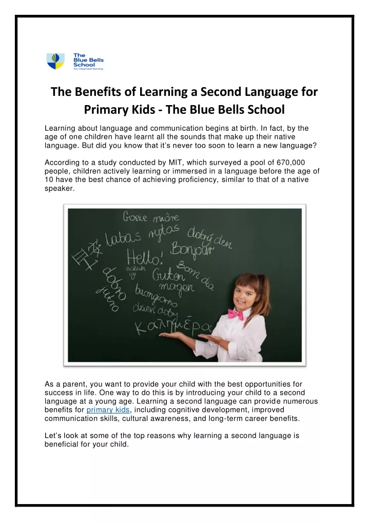 the benefits of learning a second language