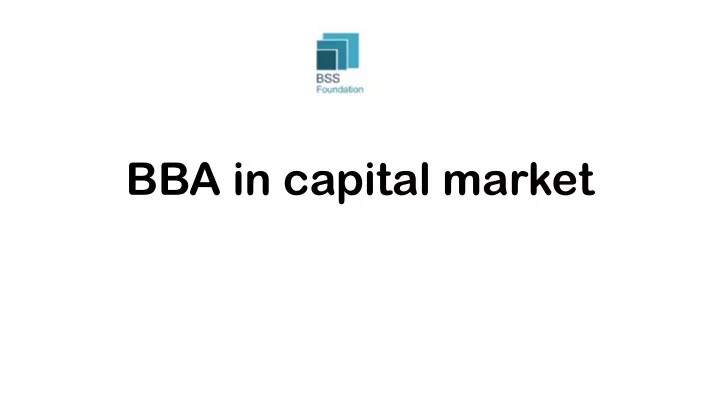 bba in capital market