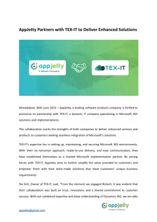 appjetty partners with tex it to deliver enhanced