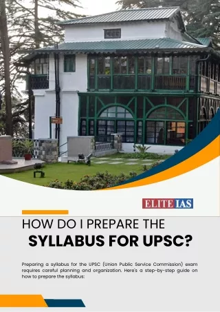 How do I prepare the syllabus for UPSC