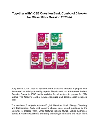 together with icse question bank combo of 5 books