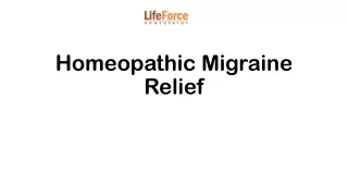 Homeopathic Migraine Relief