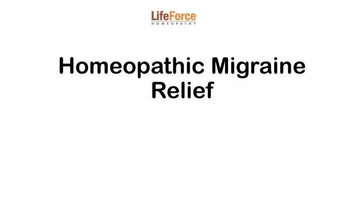 homeopathic migraine relief