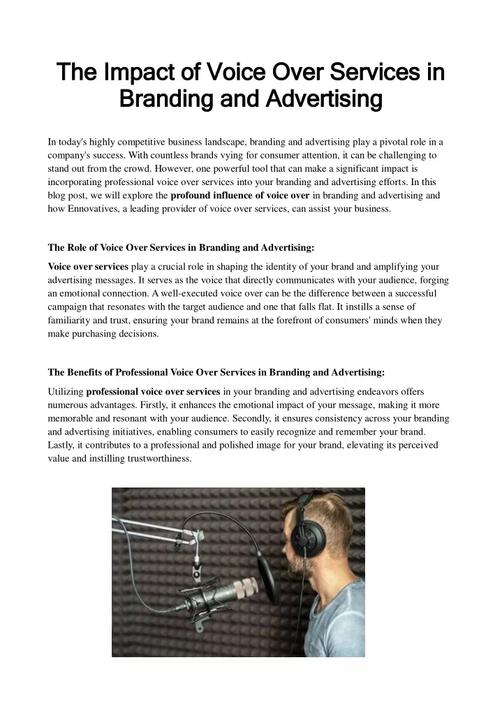 the impact of voice over services in the impact