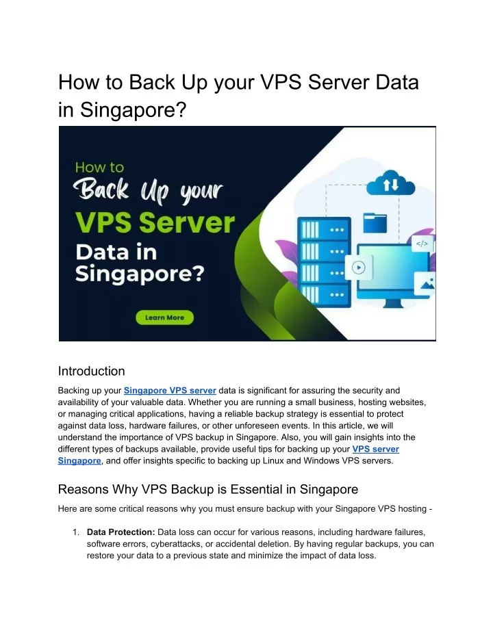 how to back up your vps server data in singapore