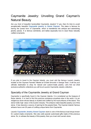 Caymanite Jewelry_ Unveiling Grand Cayman's Natural Beauty