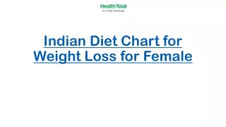 Indian Diet Chart for Weight Loss for Female