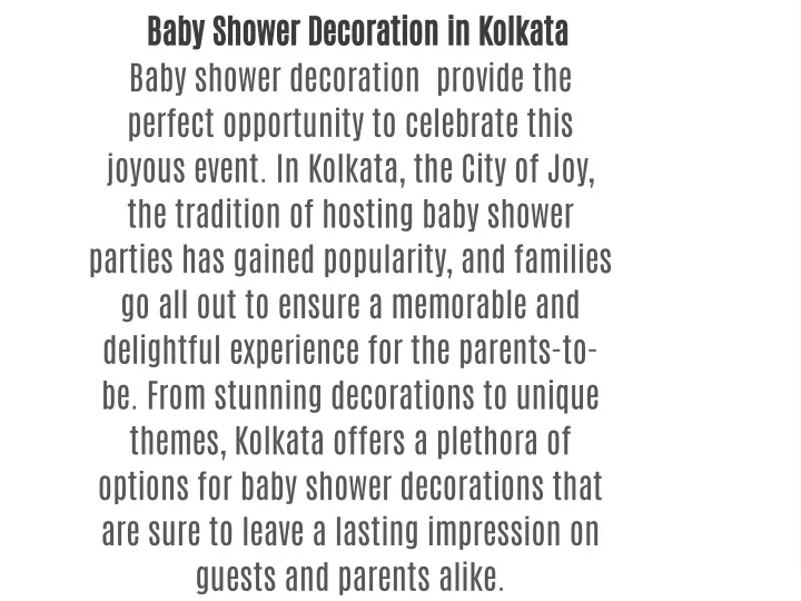 baby shower decoration in kolkata baby shower