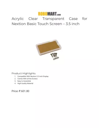 Buy Online Acrylic Clear Transparent Case for Nextion Basic Touch Screen