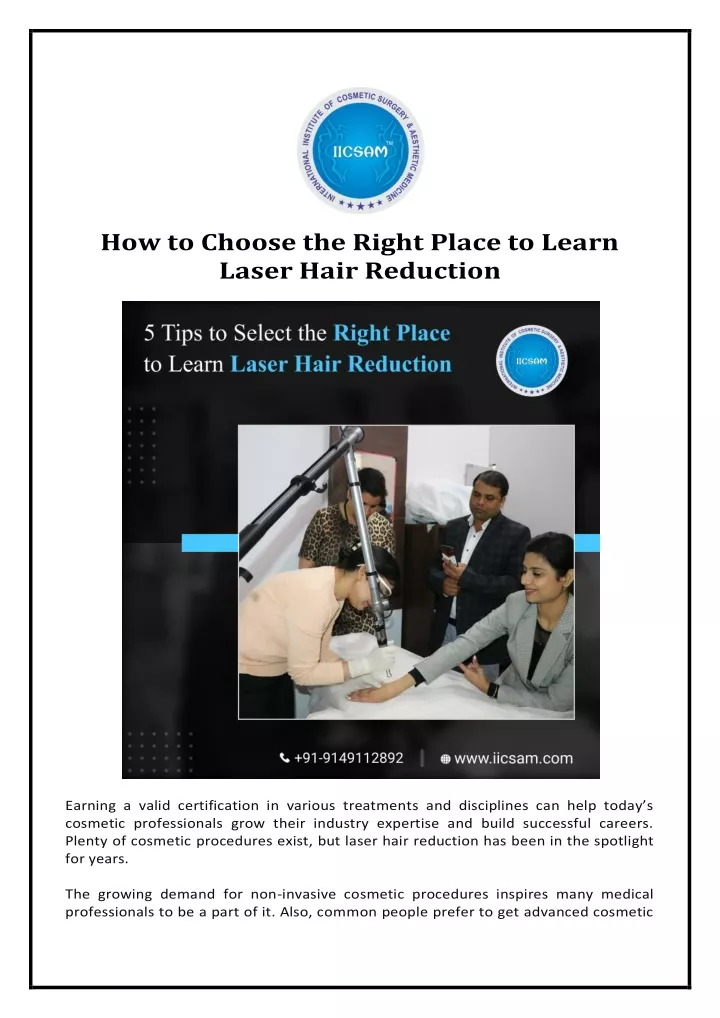 how to choose the right place to learn laser hair