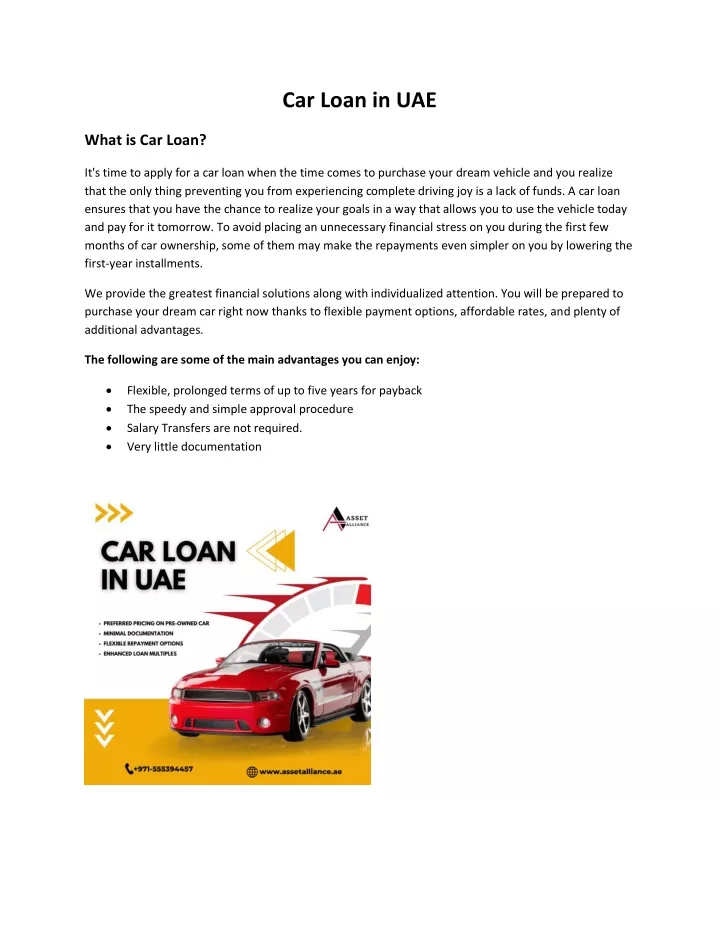 car loan in uae