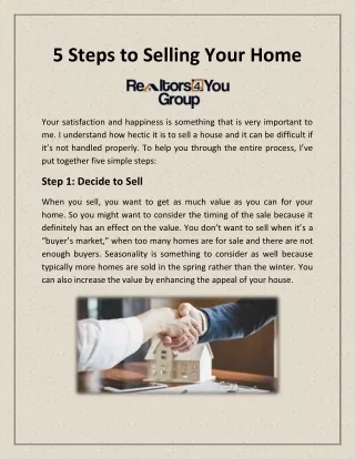 5 Steps to Selling Your Home