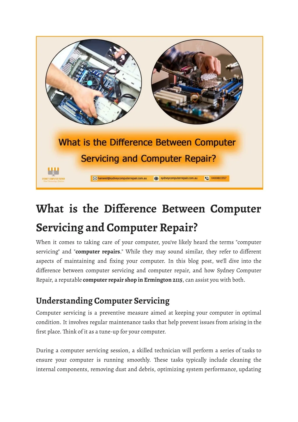 PPT - What is the Difference Between Computer Servicing and Computer ...