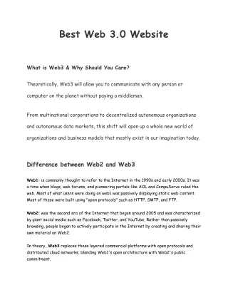 Best Web 3.0 Website for SEO