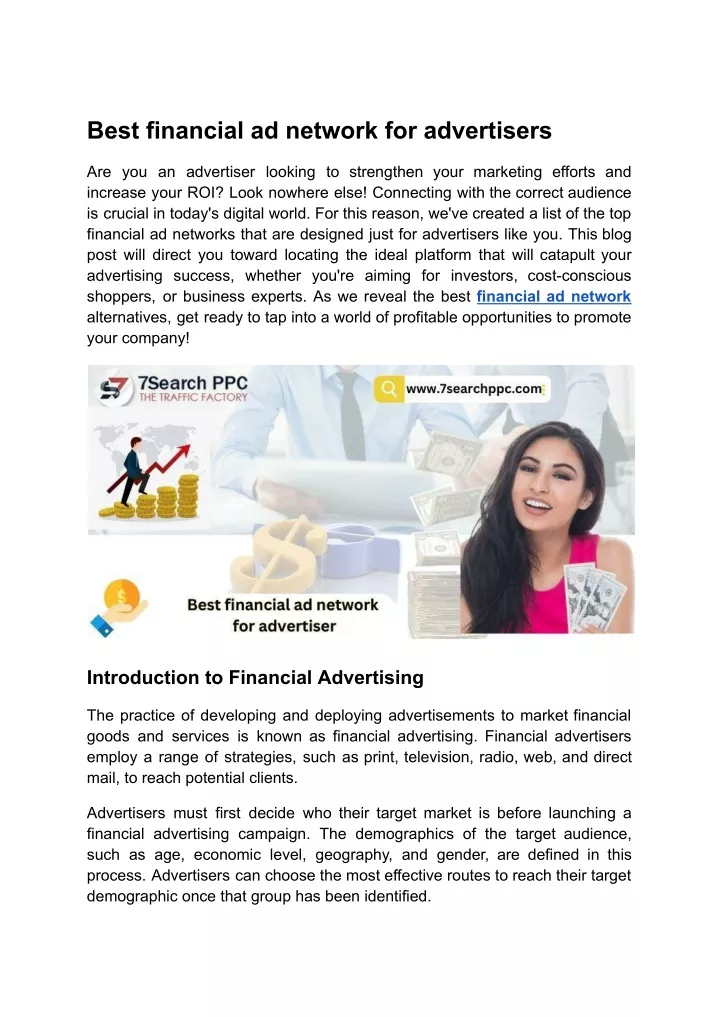 best financial ad network for advertisers