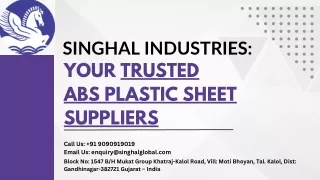 Singhal Industries Your Trusted ABS Plastic Sheet Suppliers