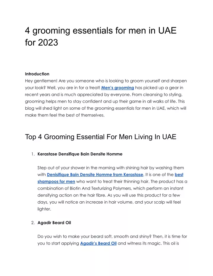 4 grooming essentials for men in uae for 2023