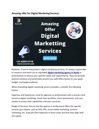 Amazing offer for Digital Marketing Services