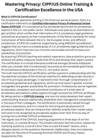 mastering privacy cipp us online training