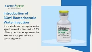 An introduction of Bacteriostatic Water to its role in Medication Preparation