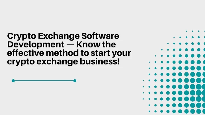 crypto exchange software development know