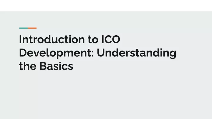 introduction to ico development understanding