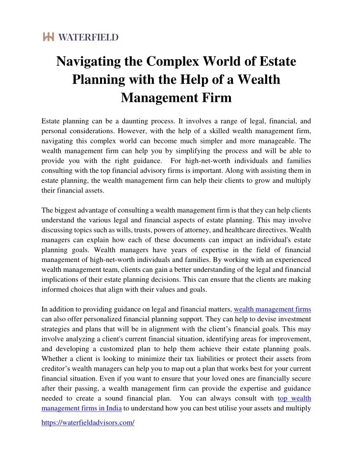navigating the complex world of estate planning