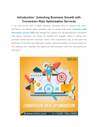Unlocking Business Growth with Conversion Rate Optimization Services