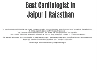 best cardiologist in jaipur rajasthan