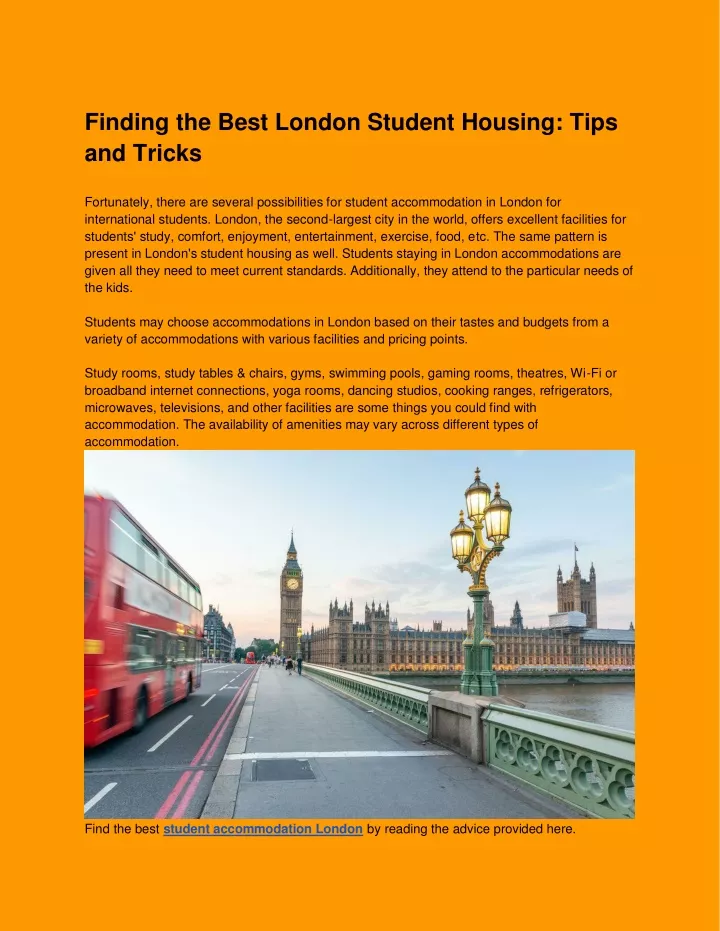 finding the best london student housing tips