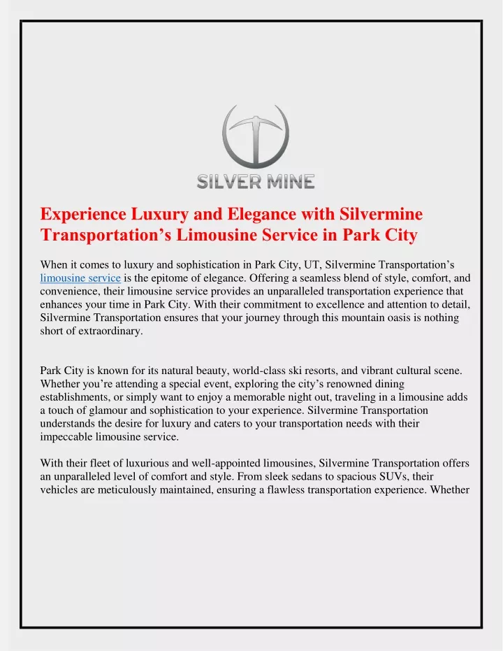 experience luxury and elegance with silvermine
