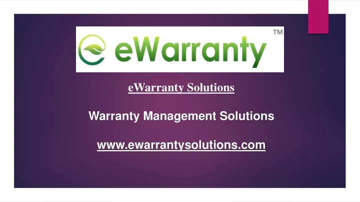 ewarranty solutions warranty management solutions