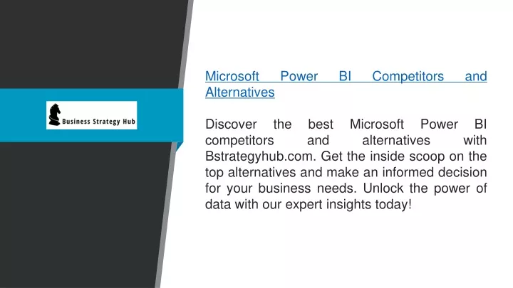 microsoft power bi competitors and alternatives