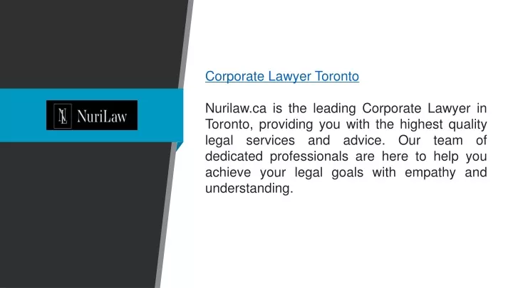 corporate lawyer toronto nurilaw