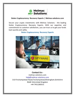 stolen cryptocurrency recovery experts melmac