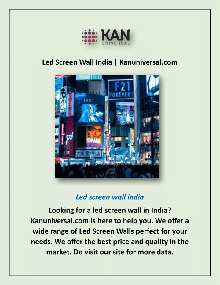 led screen wall india kanuniversal com