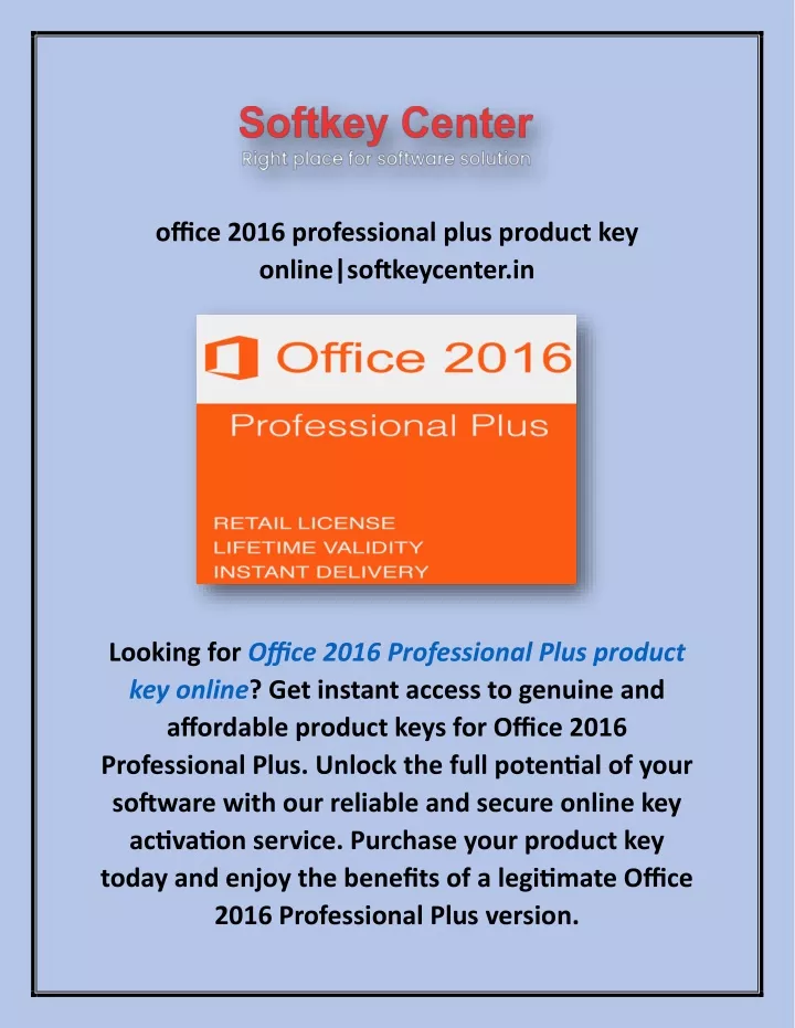 office 2016 professional plus product key online